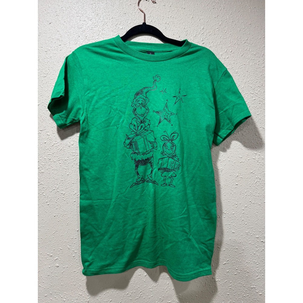 Gildan Grinch Cindy‎ Lou Who Christmas T-Shirt Green Short Sleeve Womens S